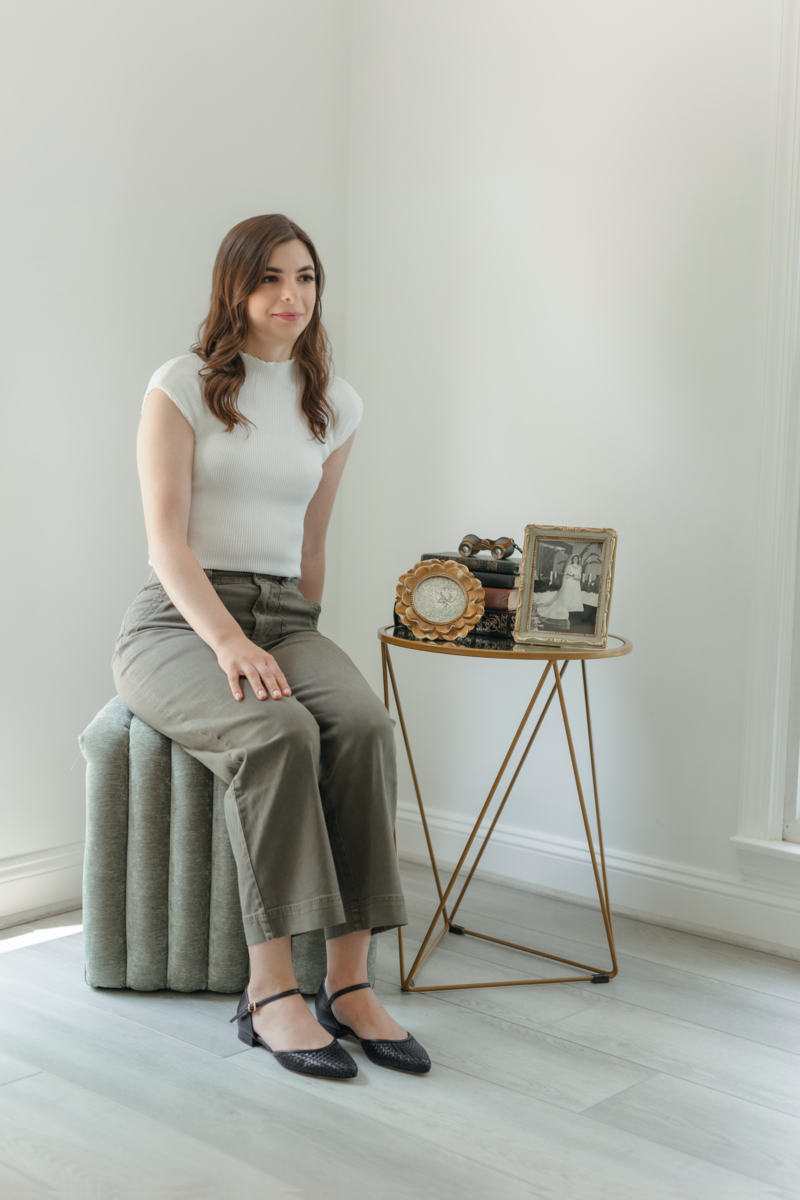 Elizabeth Hyers Sitting on Bench