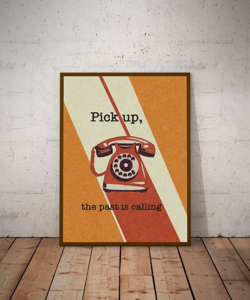 Old Phone + Text Print