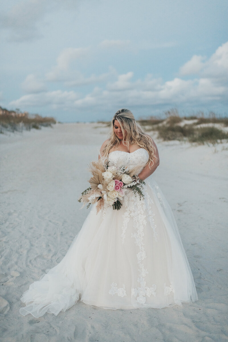 bridal portrait on the beach at omni resort hilton head wedding
