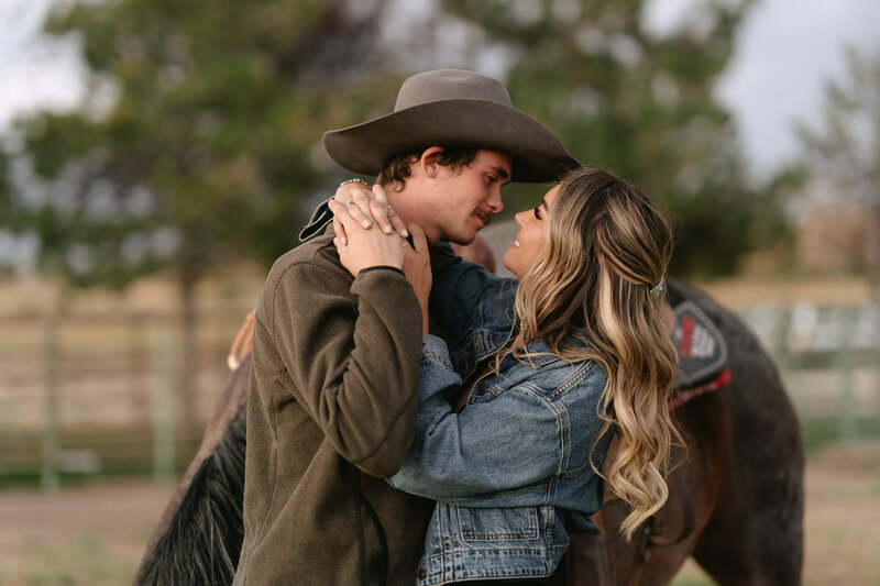 Couple at sunset during a Western-themed photoshoot in Redding, CA.
