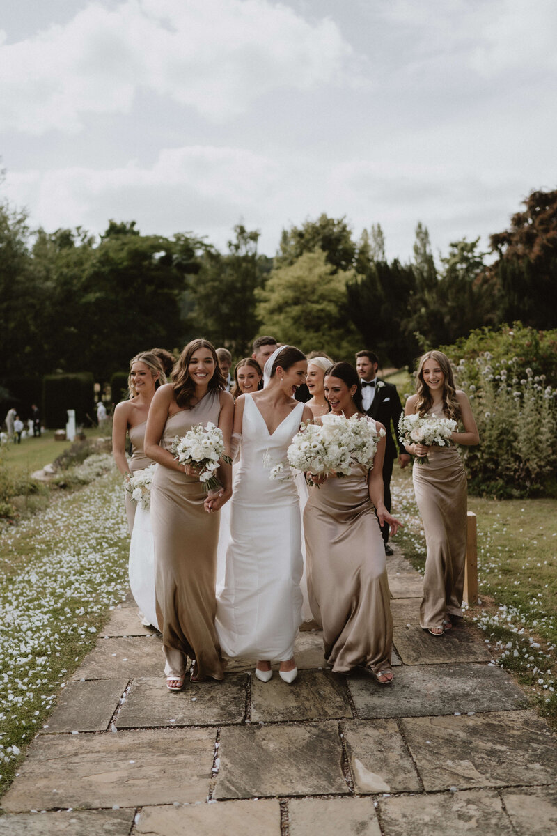 Bride and Bridesmaids at Brinsop Court