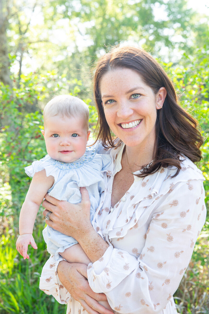 Woman holding a baby