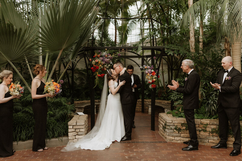 Franklin park conservatory hotel leveque columbus ohio wedding ceremony photographer videographer film documentary midwest -73