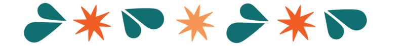 Orange and Teal branded graphic divider