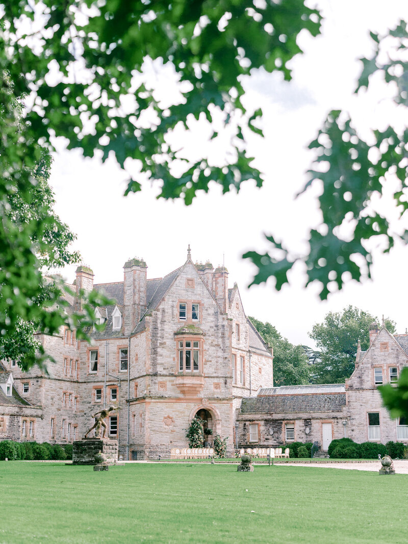 Establishing photograph of an estate wedding venue