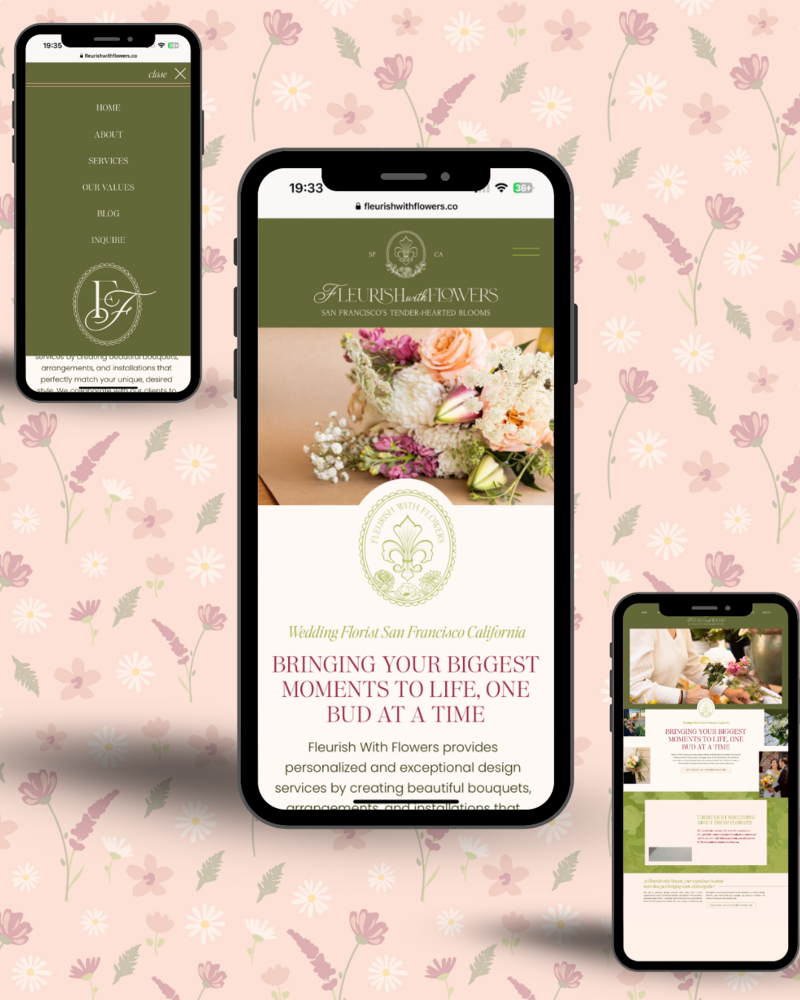 custom Showit website design for a florist in San Francisco