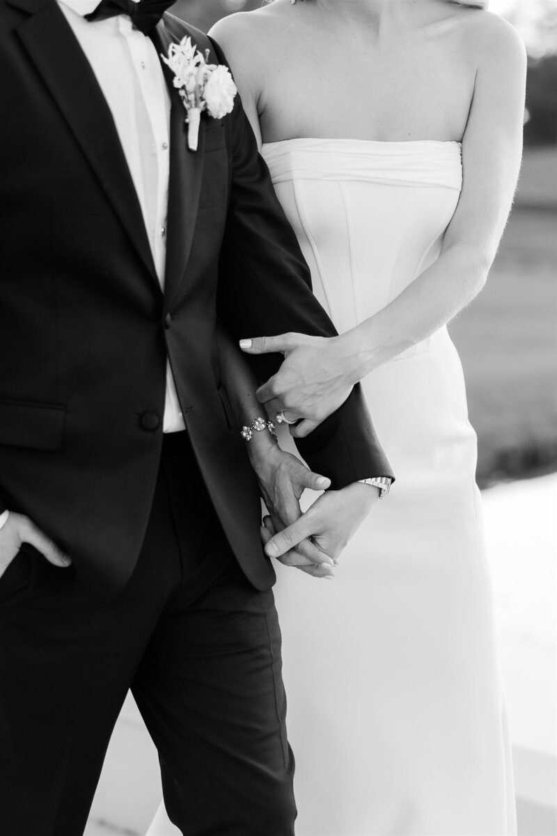 Bride and Groom Portrait on a golf course at the Country Club of Orlando by Orlando wedding photographer