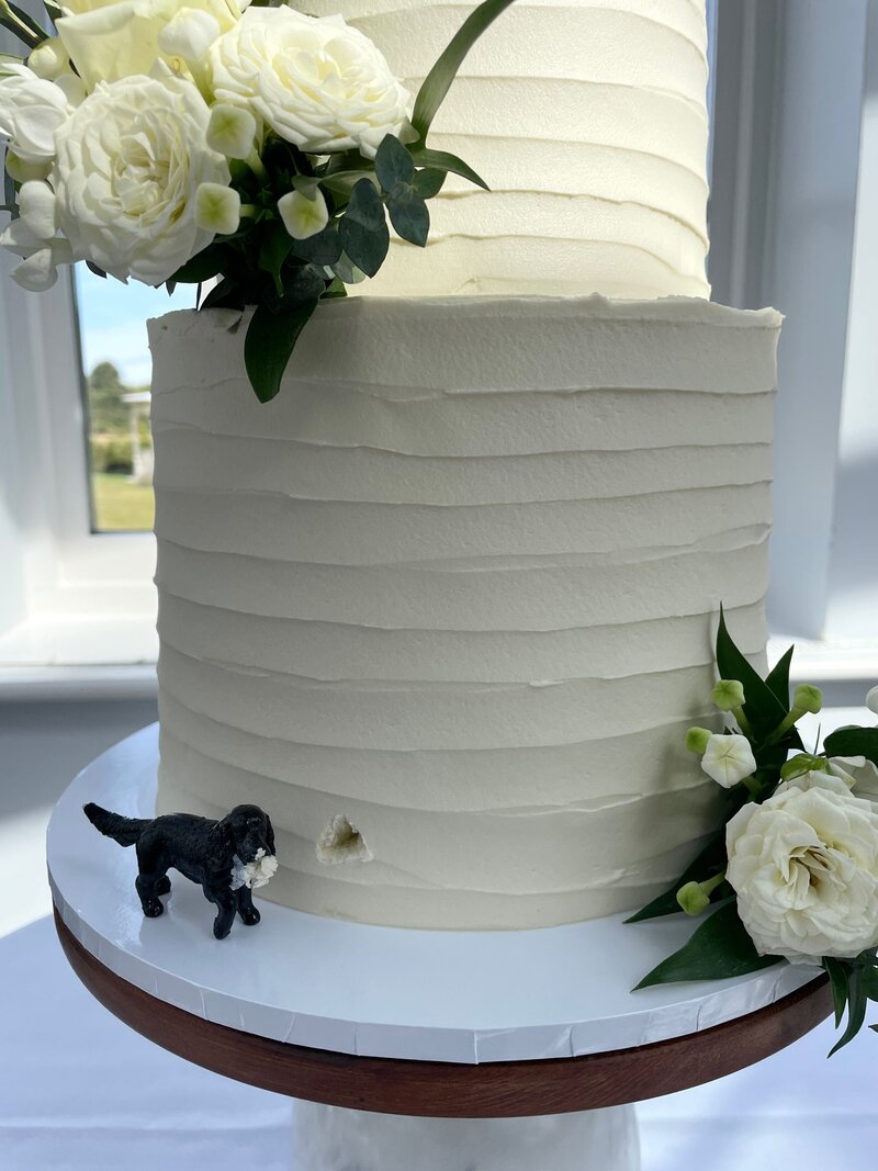 wedding cake designer dog white modern cake design cambrisgeshire