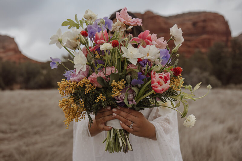 A beautiful modern boho elopement in Sedona