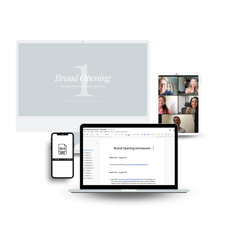 Brand Opening can be learned through group calls, one-on-one calls , course content, video content, and audio content