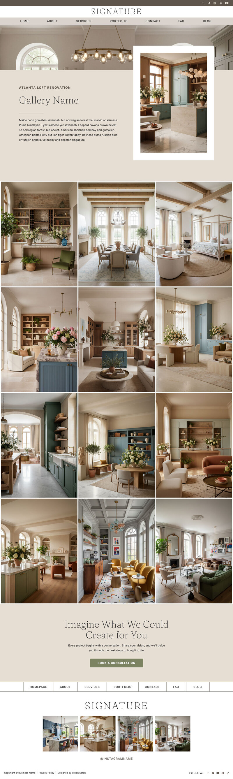 Signature Showit Website Template for Interior Designers