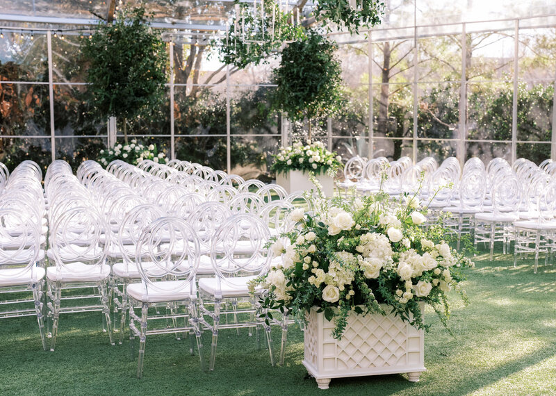 Tented wedding ceremony at Hotel Drover,
