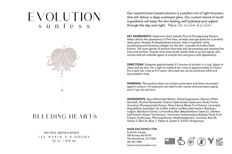 bleeding hearts ingredient label