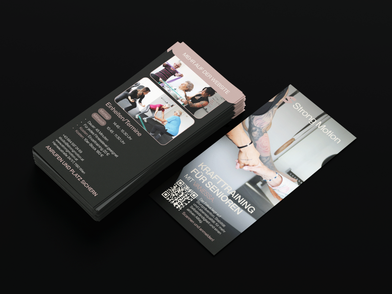 Strong Motion, Coaching, Personal & Gruppen Training, Print Design, Flyer