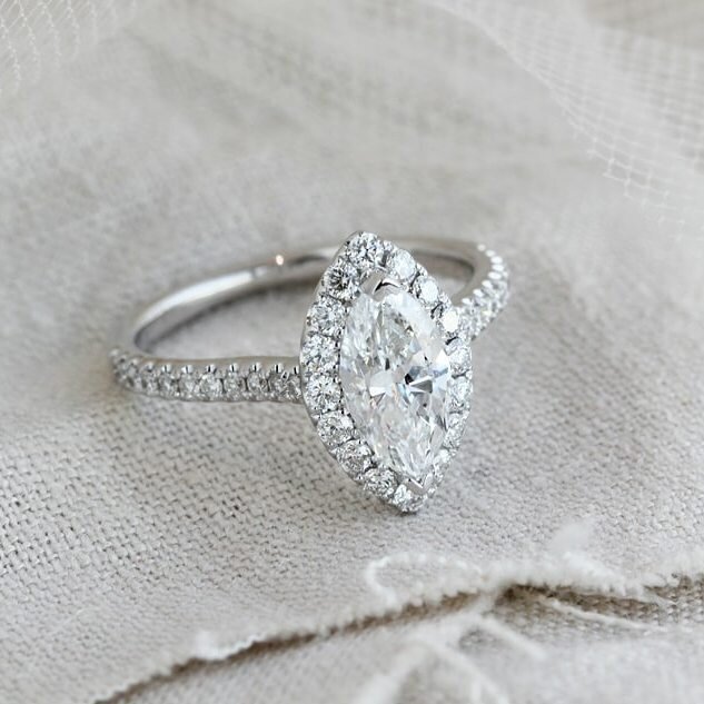 marquise halo engagement ring dallas