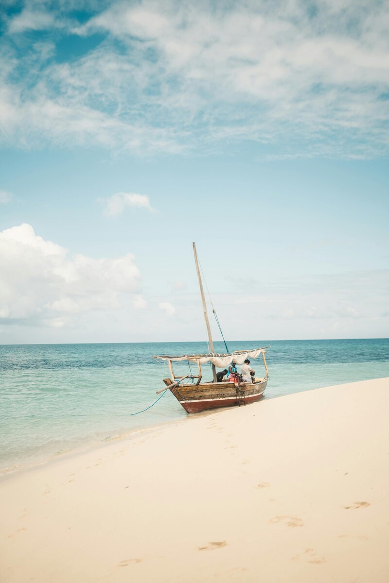 Fishing boat on the beach of Zanzibar