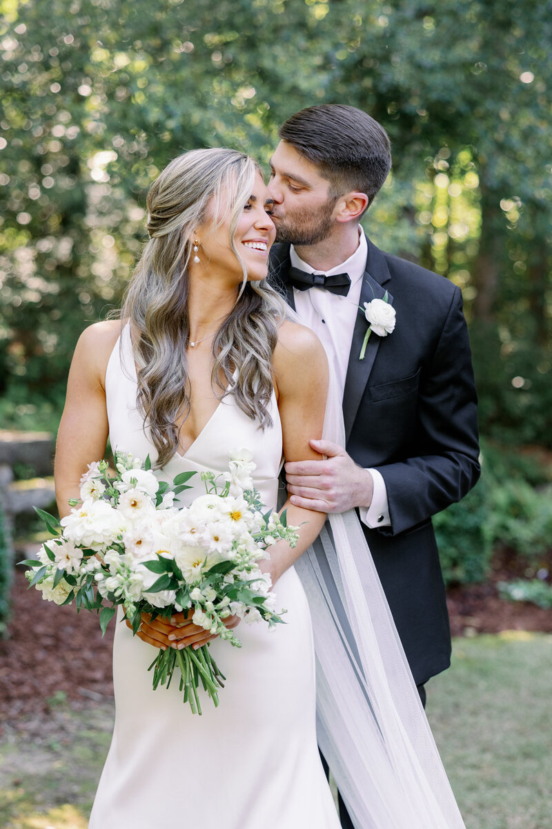 Bride and Groom First Look before wedding reception at The Club in Birmingham, AL