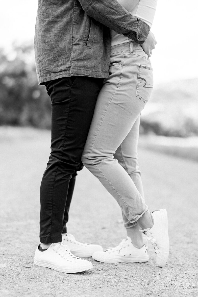 A sweet and intimate engagement session in a beautiful California forest, photographed by Tiffany Longeway Photography.