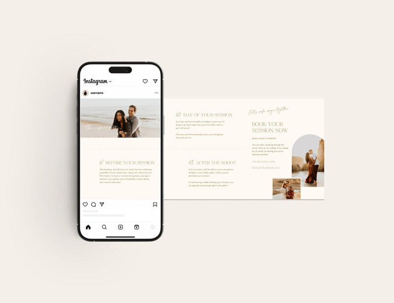 Boho Instagram post templates for photographer