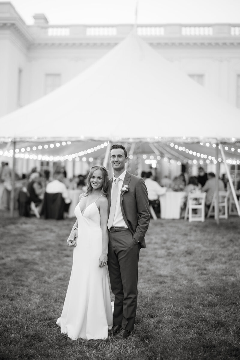 New England bride and groom on wedding day