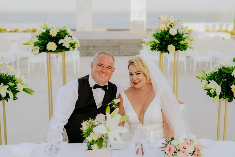 collage of destination wedding couples getting married