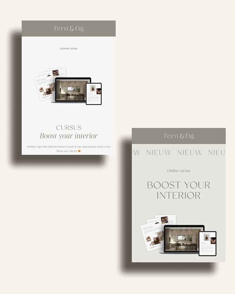 Flodesk email templates voor interieurontwerper