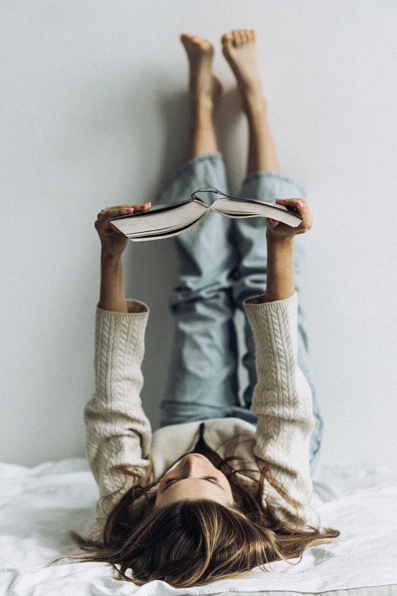 Woman reading a book