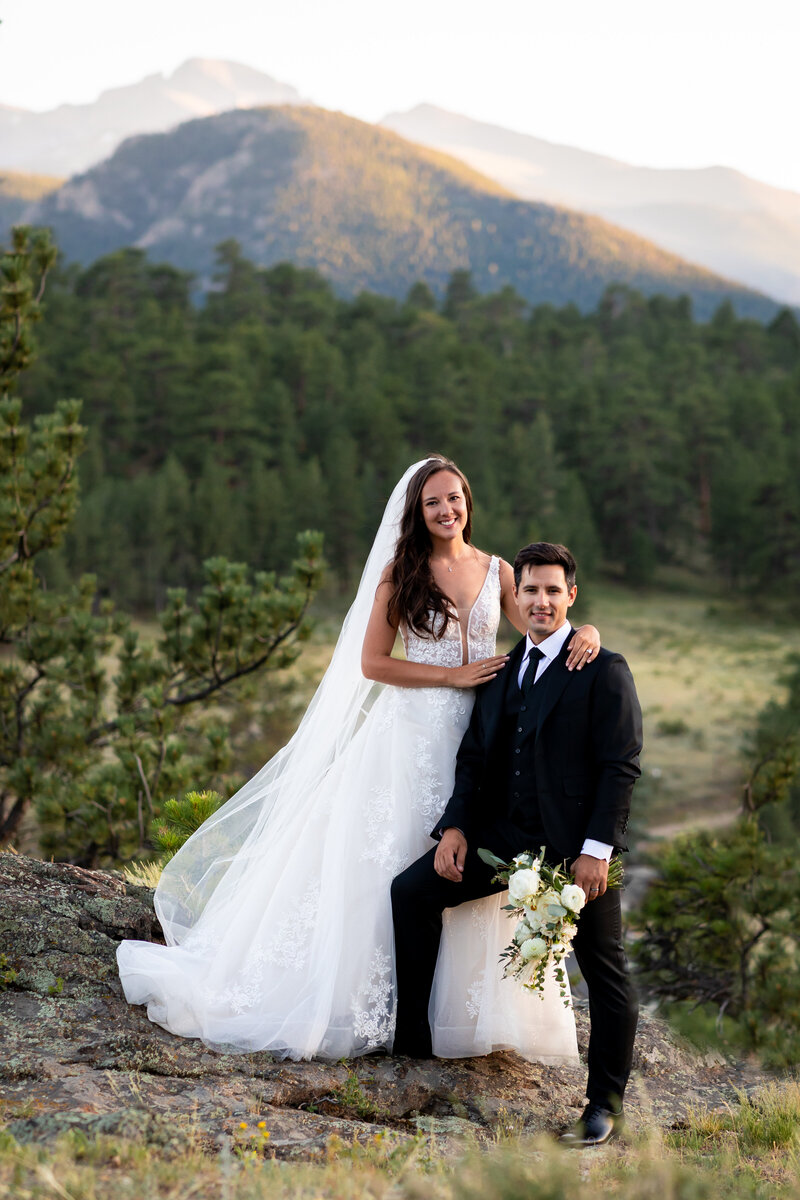Wedding Portrait with Longs Peak in the background