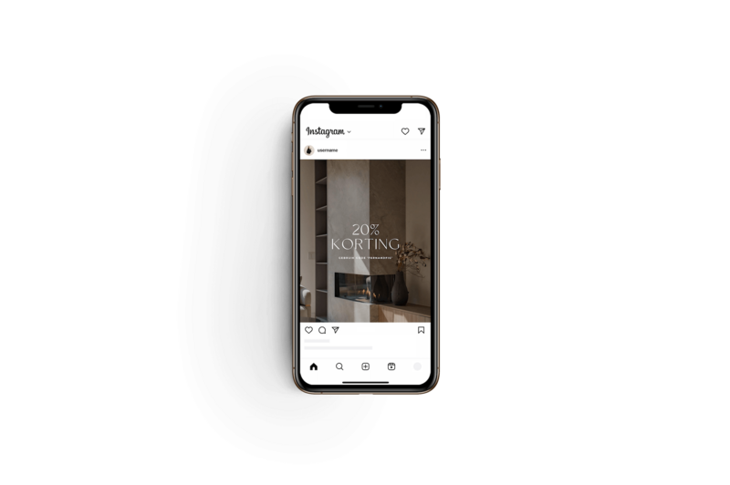 Neutrale Instagram templates interieur designer