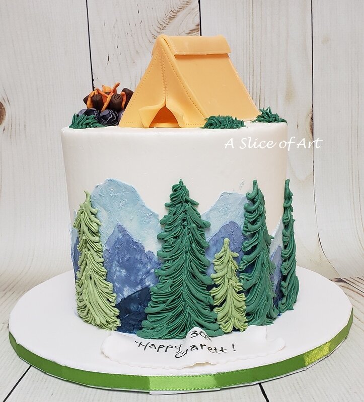 mountain outdoor tree cake