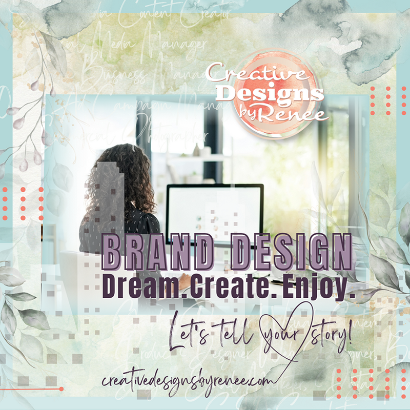 Creative Designs by Renee Brand Design Solutions. Your brand’s visual identity is the aesthetic embodiment of who your business is, its positioning, and its personality. Through color, logo, fonts, illustrations, typography, and photography, your branding design helps you stand out from competitors and become recognizable to consumers.