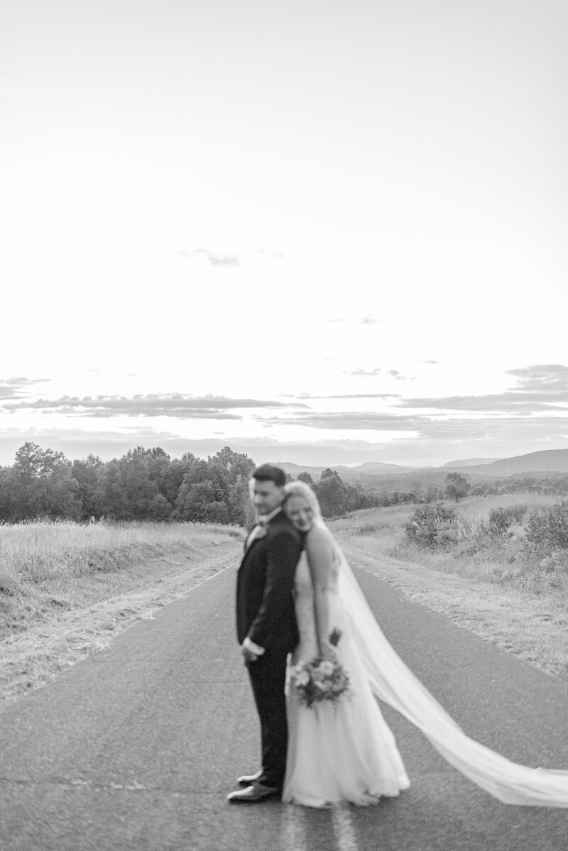 Black & White Photos of bride and groom 
