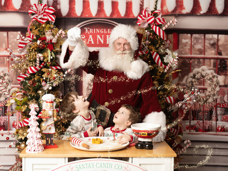 Beautiful christmas little girl with  santa