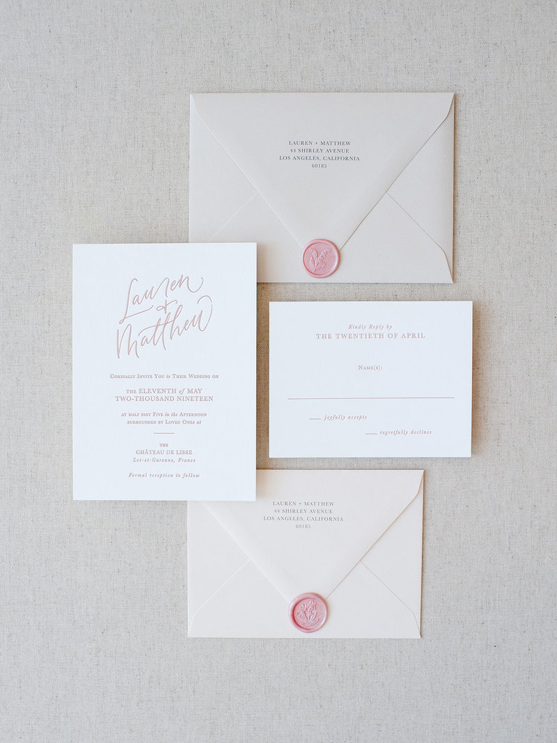Semi-Custom Invitations - Simple Elegance Collection 4-Piece Suite