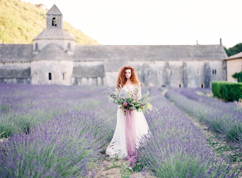 Provence Lavender wedding bridal session field