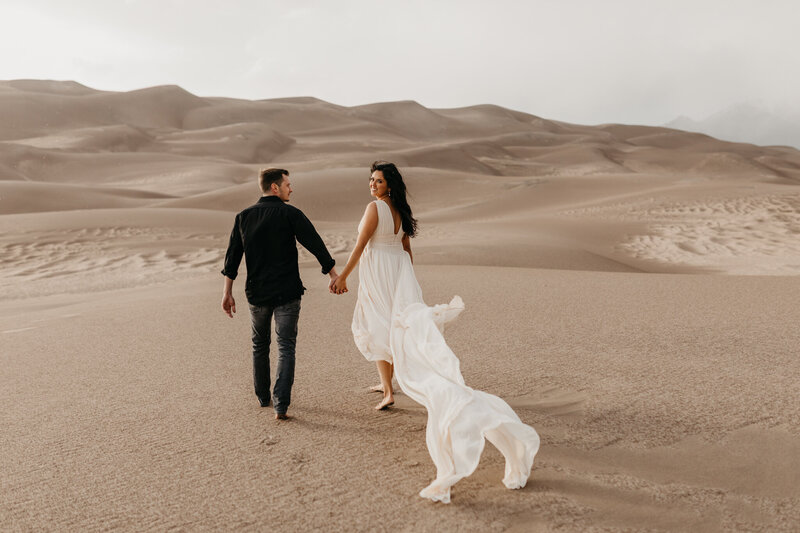 Great Sand Dunes Engagement Flowy Dress