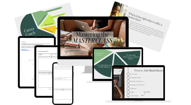 Mastering the Masterclass, a course creation resource for business owners ready to create an impactful and profitable masterclass.
