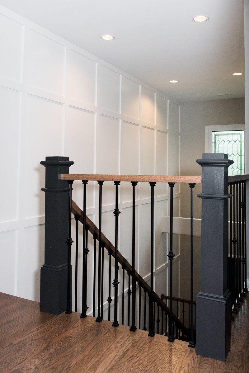 Interior Home Custom Entry Foyer Stairway Wood Flooring