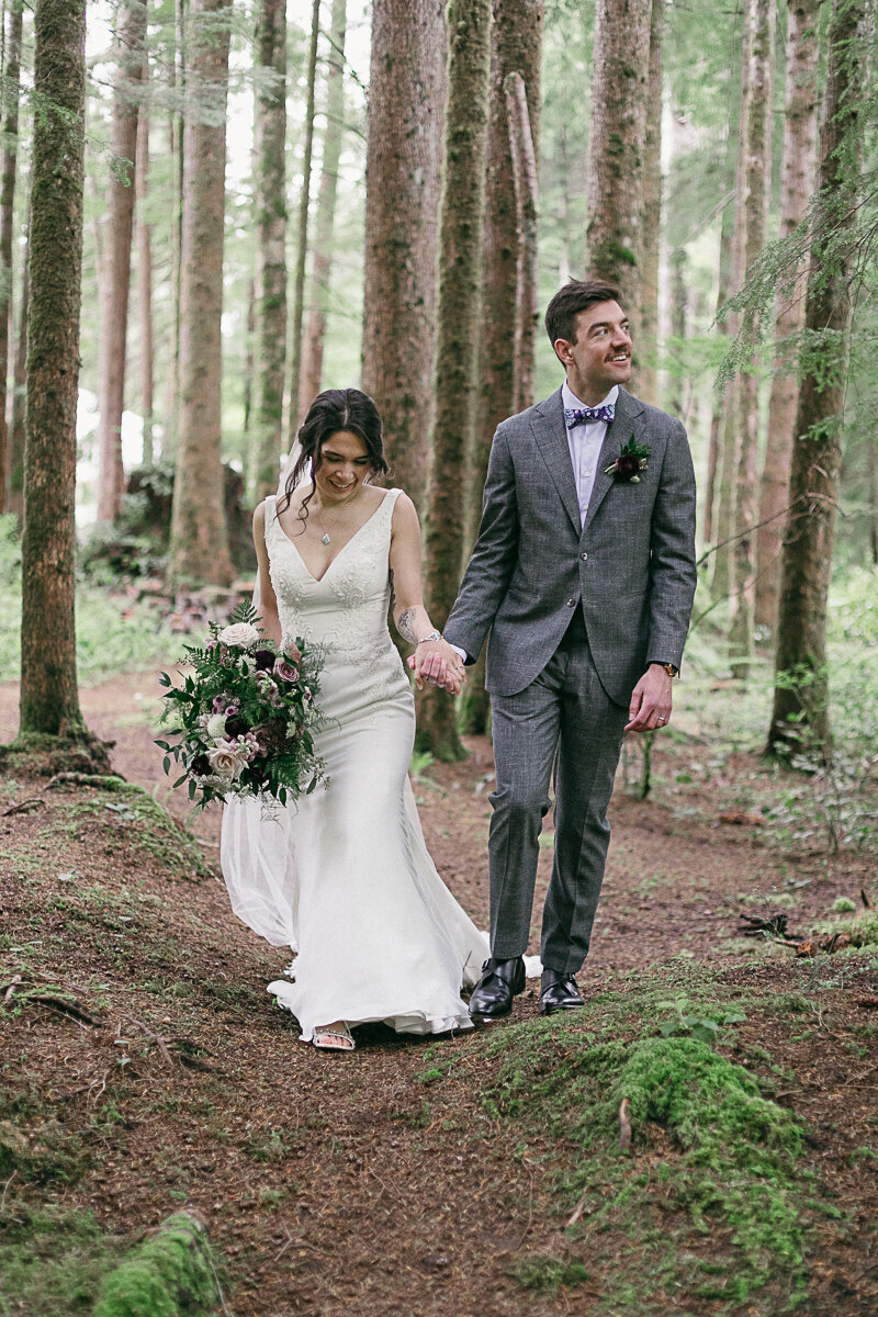 bride and groom portrait after their elopement ceremony in Northern Ireland.