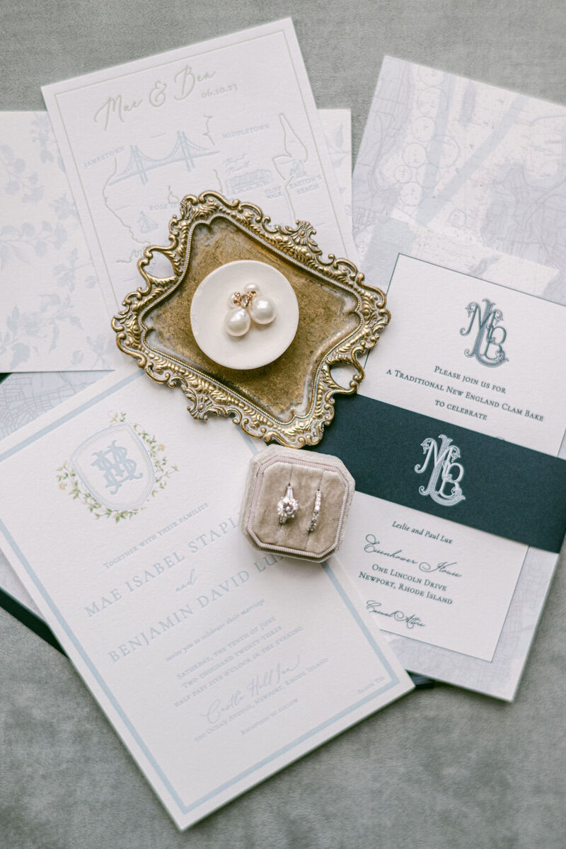 Semi custom watercolor wedding stationery package