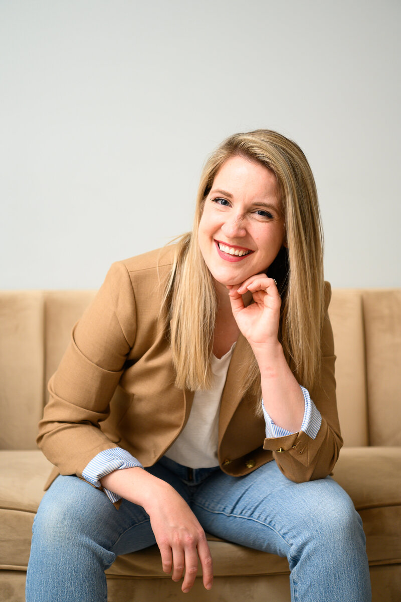 Brand-forward professional portrait by Maria Sollecito Creative Productions
