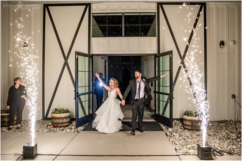 The Woodlands Cold Fireworks at Conifer Barn Wedding Venue