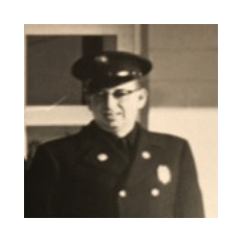 Portrait of Engineer Robert Hartness, firefighter honored by Local 935 Pipes and Drums.