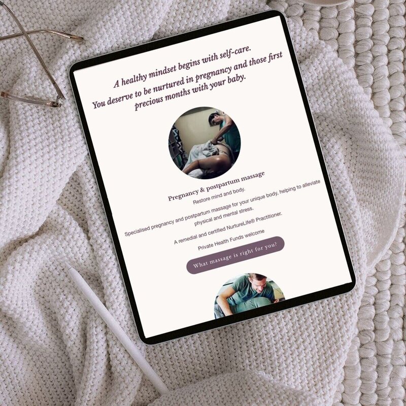 ipad mockup Mama Blooming website design