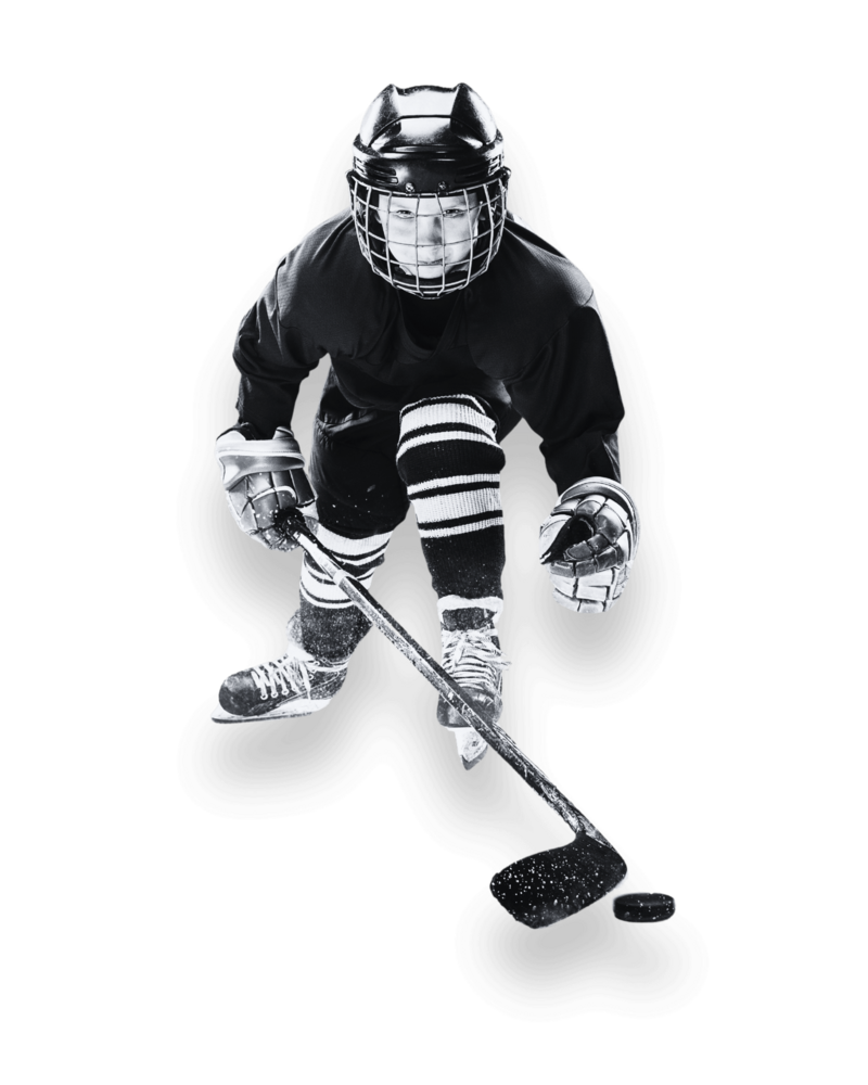youth hockey player wearing hockey gear