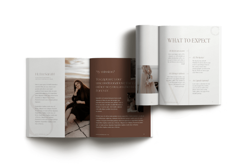Editorial photography Canva pricing guide template