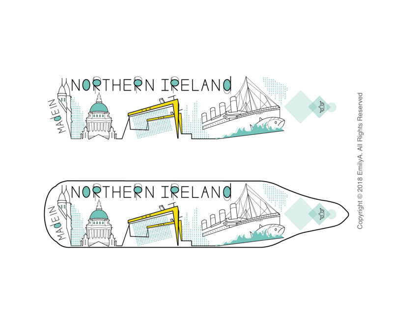 Digital Illustration, Artwork commission of Northern Ireland Skyline