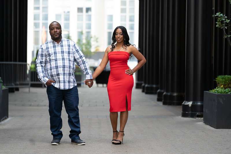 Black couple in Detroit for Engagement photos