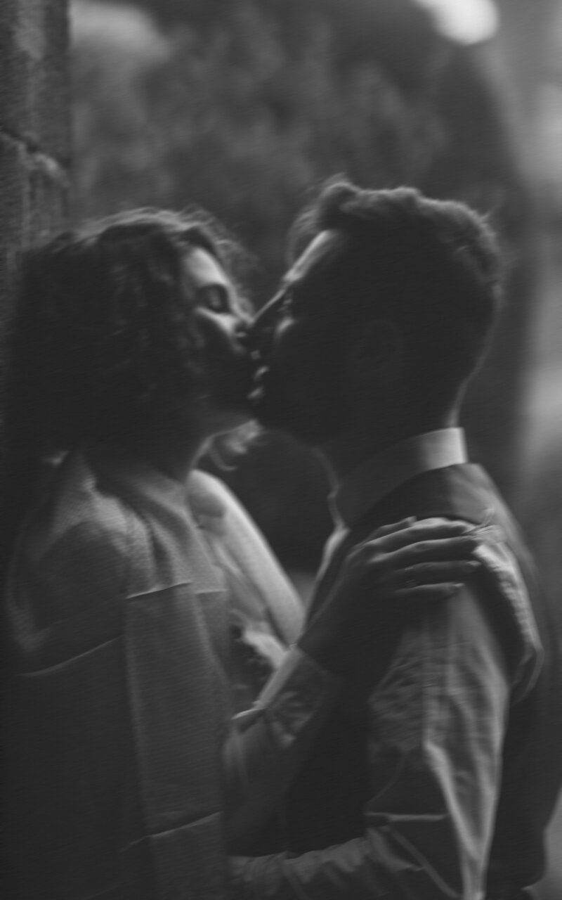 Classic black and white photo capturing the timeless love and connection between a couple, showcasing emotion and elegance in every frame