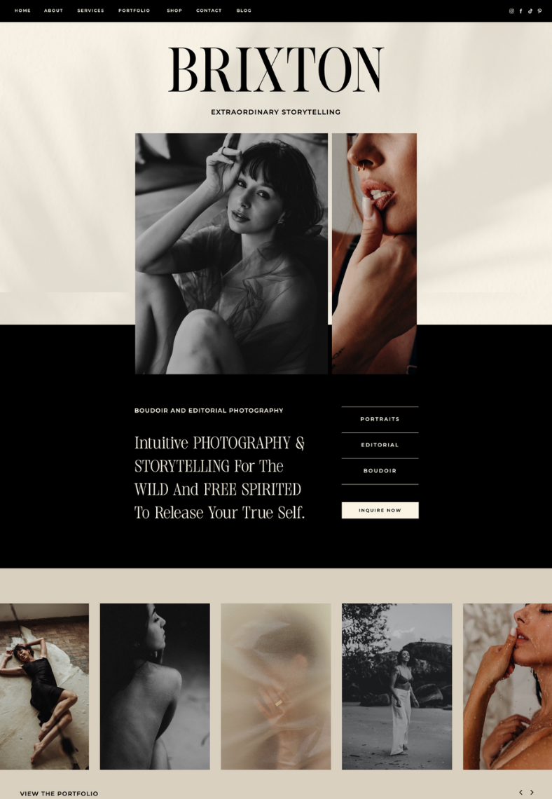 Storymuse Showit Website Template Brixton 1